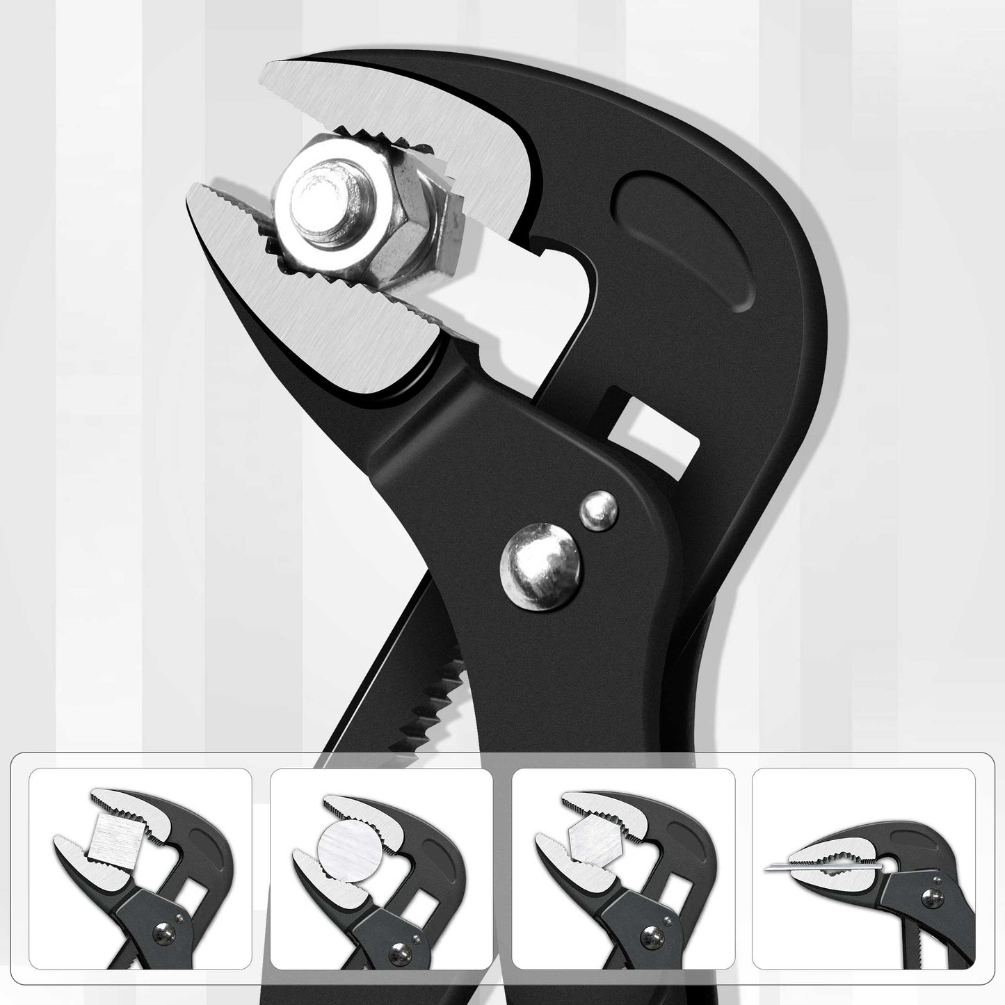 HAUTMEC 10in Quick Adjust Tongue and Groove Joint Pliers, V-Jaw with Comfort Grips, Auto-Adjusting Quick-Action Water pump Pliers On Pipes, Bolts and Nuts HT0088