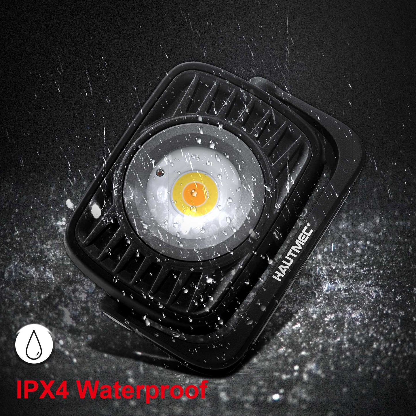 HAUTMEC Rechargeable Work Light, 360°Rotating COB 1500LM Portable Flood Light with Magnetic Base and Pothook, Waterproof Power Bank Worklight Tool for Car Repairing Construction Sites, HT0168-WL