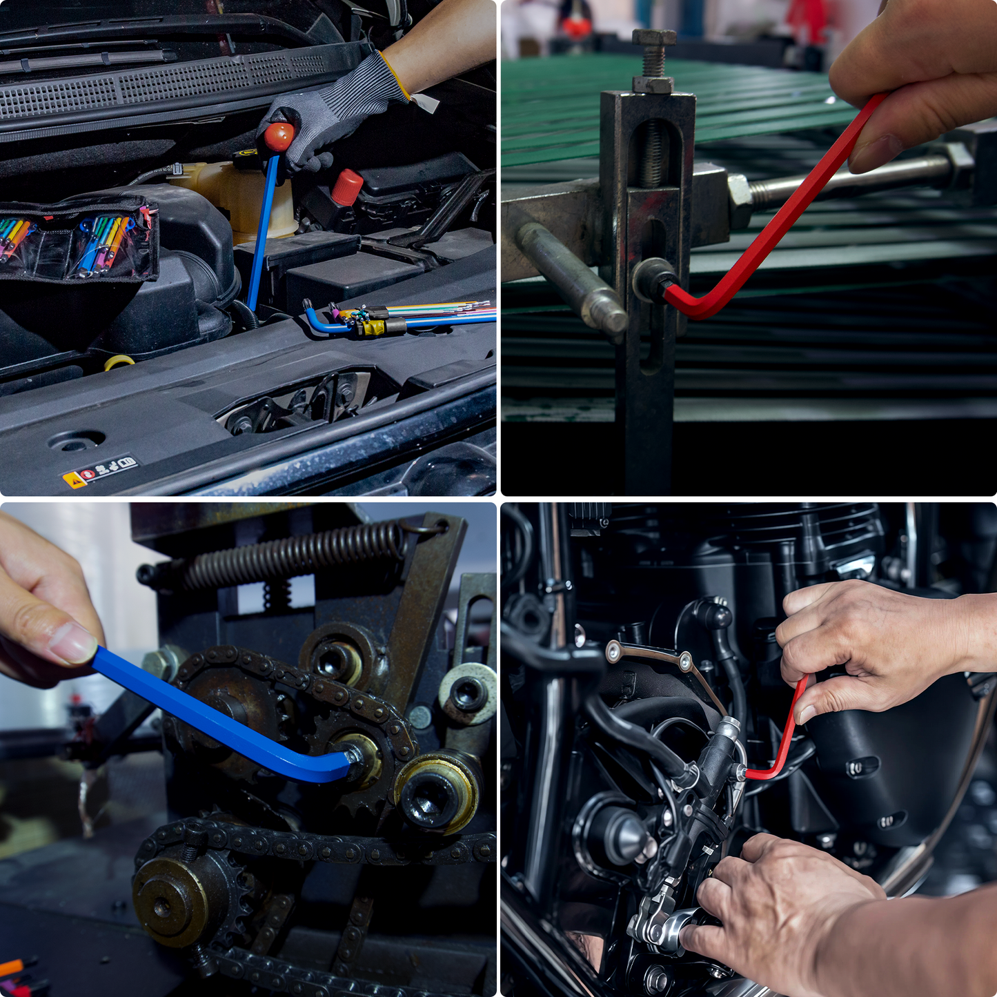 HAUTMEC 27PCS Long Allen Wrenches Sets with Ball End, SAE Metric Torx Allen Key Set with T-Handle Hex Key, 60CR-V Steel, Color Coded & Storage Bag,  SAE(1/16" to 3/8″),Metric(1.5-10mm),Torx (T10-T50) HTHKM25051