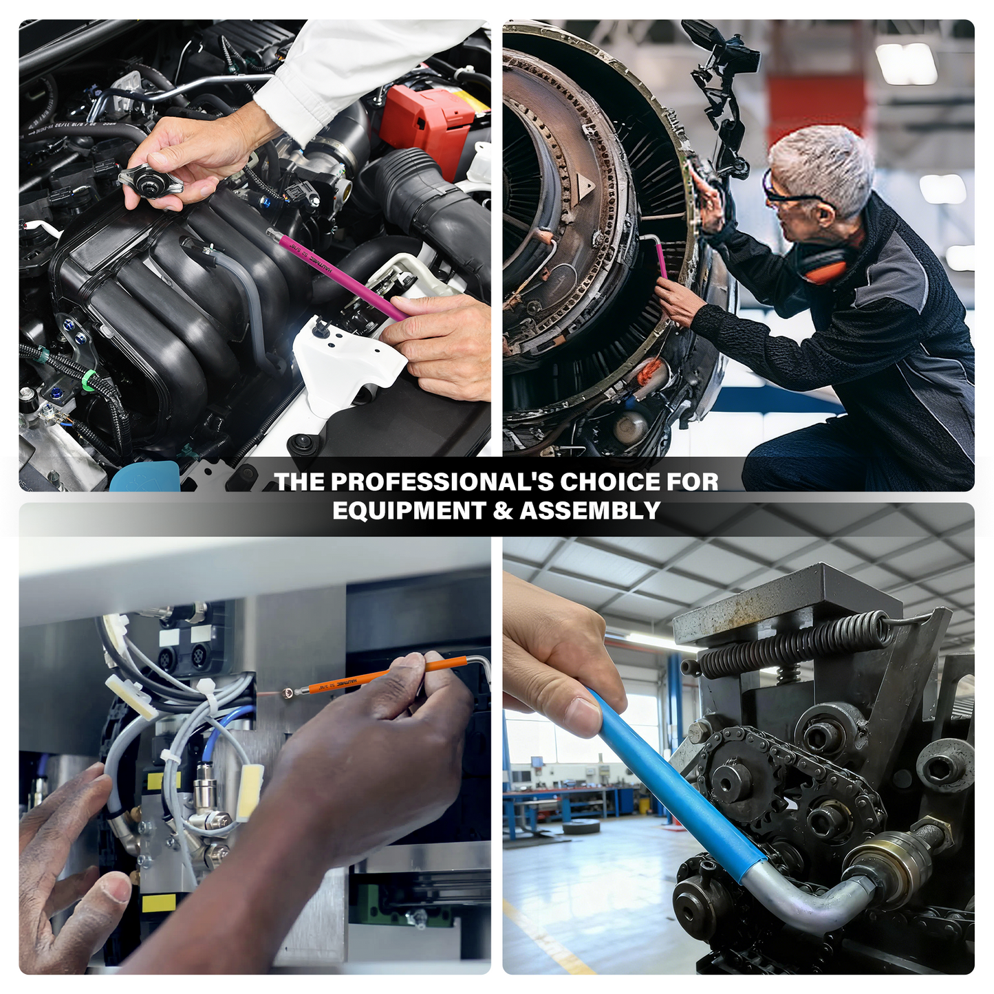 HAUTMEC Metric Allen Wrenches Sets with Ball End, 9PCS Extra Long Arm Hex Key Set,  Heavy-Duty S2 Steel Pro Allen Key Set, 1.5-10mm, Color Coded Sleeve with Belt Loop Pouch for Professional Mechanics HTHKP25054