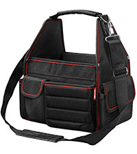 HAUTMEC Tool Tote Pro Electrician Tool Bag 18-Pockets Open Top Tool Bag With Removable Shoulder Strap Lightweight Foldable Design Tool Carrier Waterproof Wear-Resistant HT0143-TB