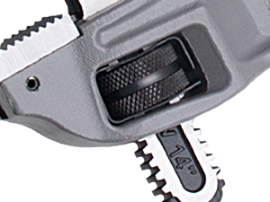 HAUTMEC 14 Inch Aluminum Offset Pipe Wrench, Heavy Duty Adjustable Plumbing Wrench, 2" Jaw Capacity, 40% Lighter Drop Forged Construction, for Use in Tight Spaces HT0189