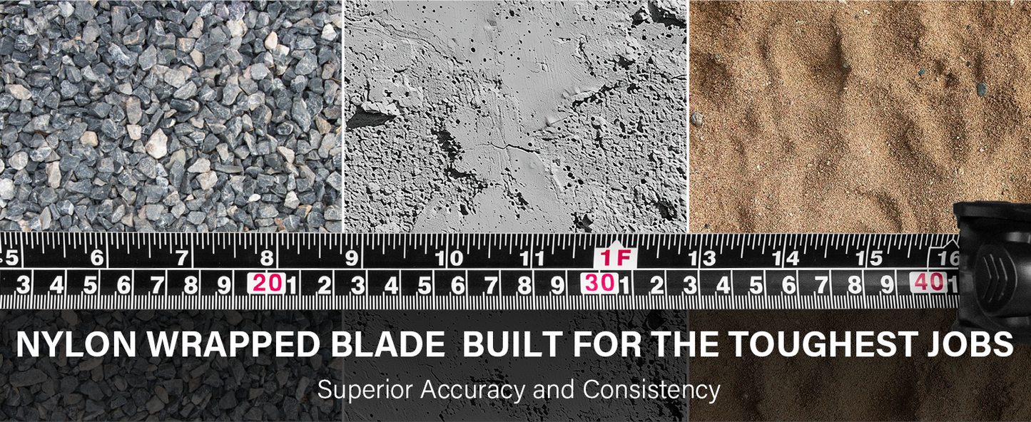 HAUTMEC Tape Measure 16ft/5m Dual Scale Metric Measuring Tape, Auto-Lock with Nylon Coated Blade & Rubber Case, for Construction, Woodworking, DIY HT0100