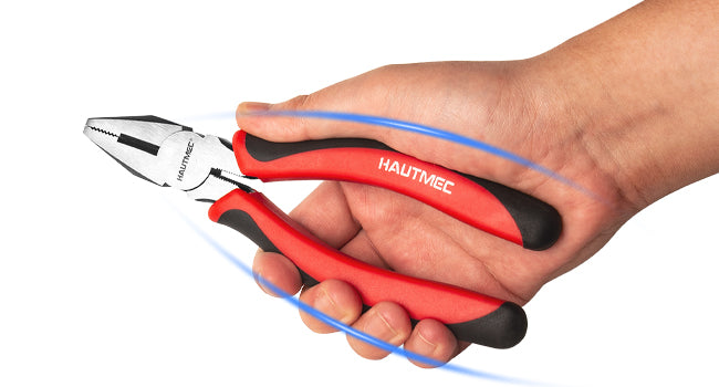 HAUTMEC 5-Piece Bi-Material Pliers Set, Including Slip-joint, Long Nose, Diagonal, Linesman, Groove Joint Pliers, Multi-Purpose for Repair, Home Maintenance, HTPTM25035
