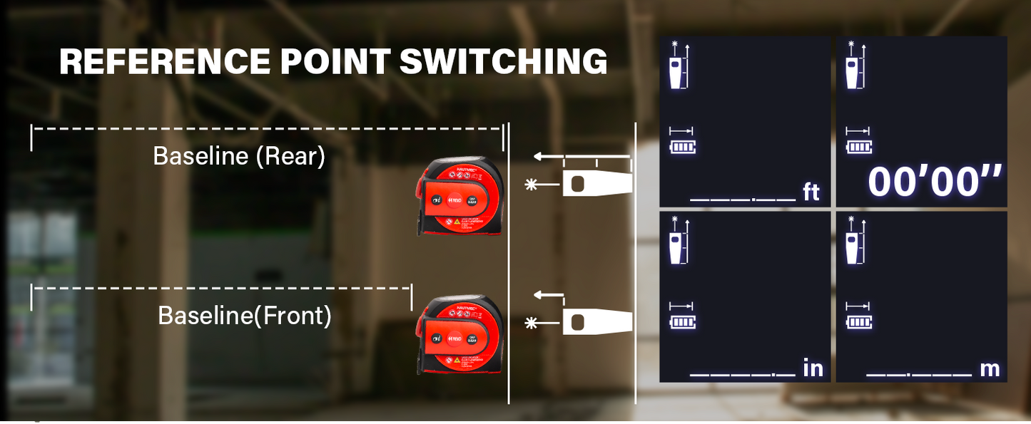 HAUTMEC 2 in 1 Digital Laser Tape Measure, 197ft/60m Digital Measuring Tape & 16ft/5m Auto Lock Tape Measure, Support to Pythagorean, Area, Volume Rechargeable, for Construction 25048