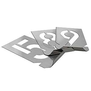 HAUTMEC Vintage Stainless Steel Numbers Stencils, 0 to 9 Stainless Steel Stencils & Holder, 1-1/4" (30mm) Numbers, Shop Stencil, Advertising Stencilling, Craft-Printing, Reusable, HT0338-ST