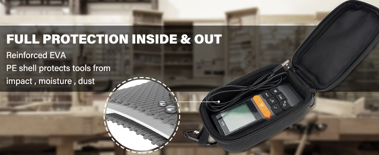 HAUTMEC Small Hard Tool Storage Case, Heavy-Duty 1680D Tool Bag with EVA Molded Base, PE Reinforced Top & Waterproof Bottom, Dual Zipper Compact Organizer for Small Parts & Electronic Devices – HT0402