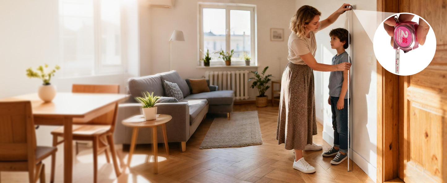 HAUTMEC Mini Tape Measure, Pink 3PCS 6FT/2M Small Measuring Tape, Metric & Imperial Scales, Retractable Pocket Tape Measure Keychain Measurement, ABS Protective Casing, Suitable for Homeowners,HTMEH25057