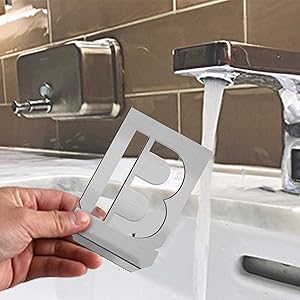 HAUTMEC Vintage Stainless Steel Letters Stencils, A to Z Stainless Steel Stencils & Holder, 2-1/2" (60mm) Letters, Shop Stencil, Advertising Stencilling, Craft-Printing, Reusable, HT0341-ST