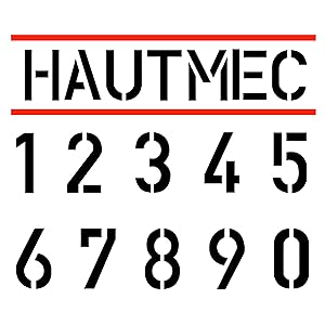 HAUTMEC Vintage Stainless Steel Numbers Stencils, 0 to 9 Stainless Steel Stencils & Holder, 1"(25mm) Numbers, Shop Stencil, Advertising Stencilling, Craft-Printing, Reusable, HT0336-ST