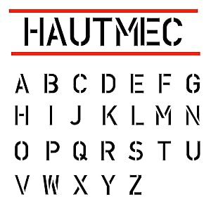 HAUTMEC Vintage Stainless Steel Letters Stencils, A to Z Stainless Steel Stencils & Holder, 1"(25mm) Letters, Shop Stencil, Advertising Stencilling, Craft-Printing, Reusable HT0335-ST