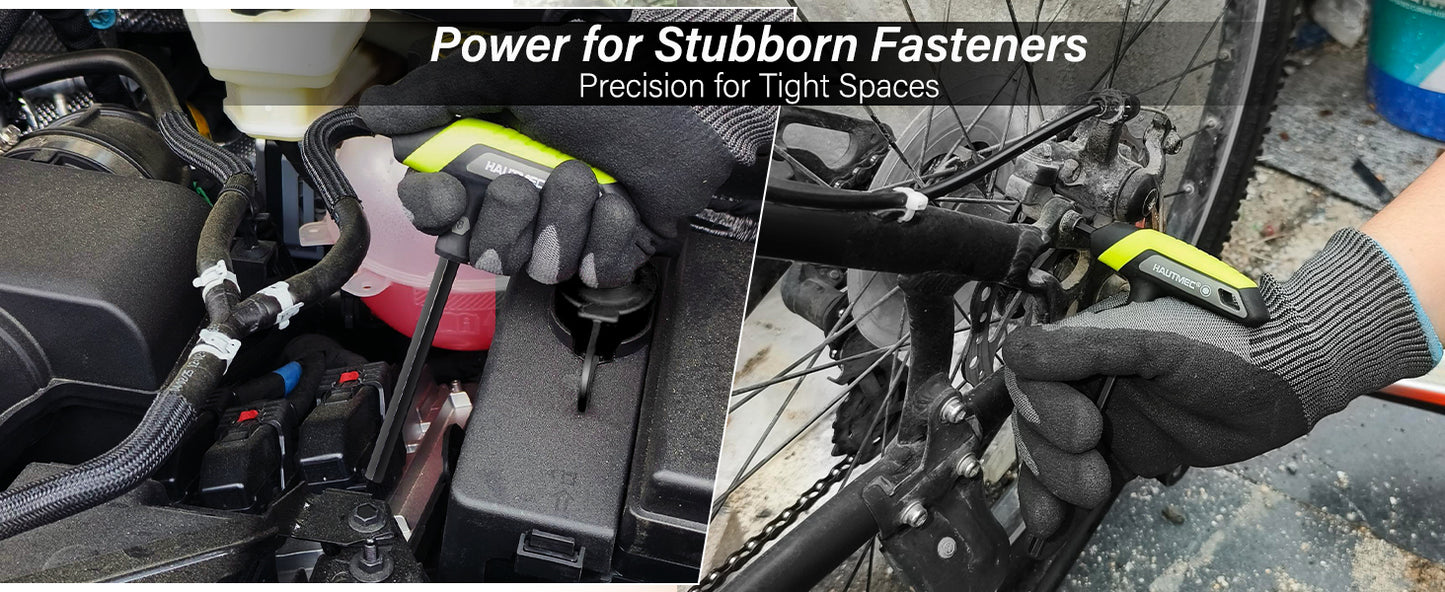 HAUTMEC 14-Piece T-Handle Allen Wrench Set, SAE & Metric T-Handle Hex Key Set, High Torque CR-V Steel Allen Key Set with Storage Rack, for Bike, Motorcycle, Furniture & Auto Repair, HTHKH25040