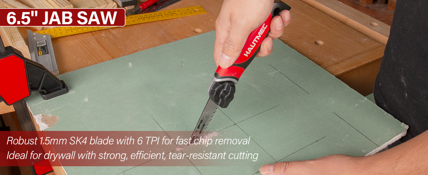 HAUTMEC 3-In-1 Japanese Pull Saw, Replaceable Blade Handsaw with 4-Angle Cutting, Pro Woodworking Cutting Tool (9.5-Inch 17TPI Fine-Cut, 9-Inch 9TPI Quick Cut, 6.5-Inch 6TPI Jab Saw) – HTHDM25050