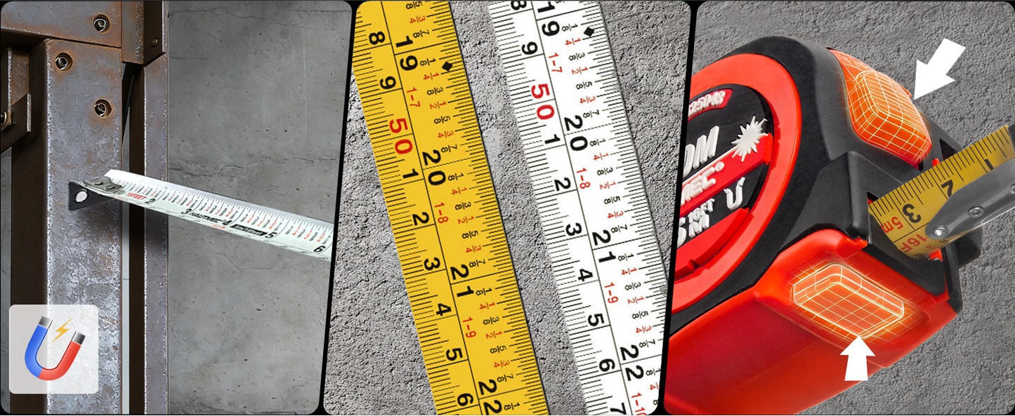 HAUTMEC 2 in 1 Digital Laser Tape Measure, 197ft/60m Digital Measuring Tape & 16ft/5m Auto Lock Tape Measure, Support to Pythagorean, Area, Volume Rechargeable, for Construction 25048