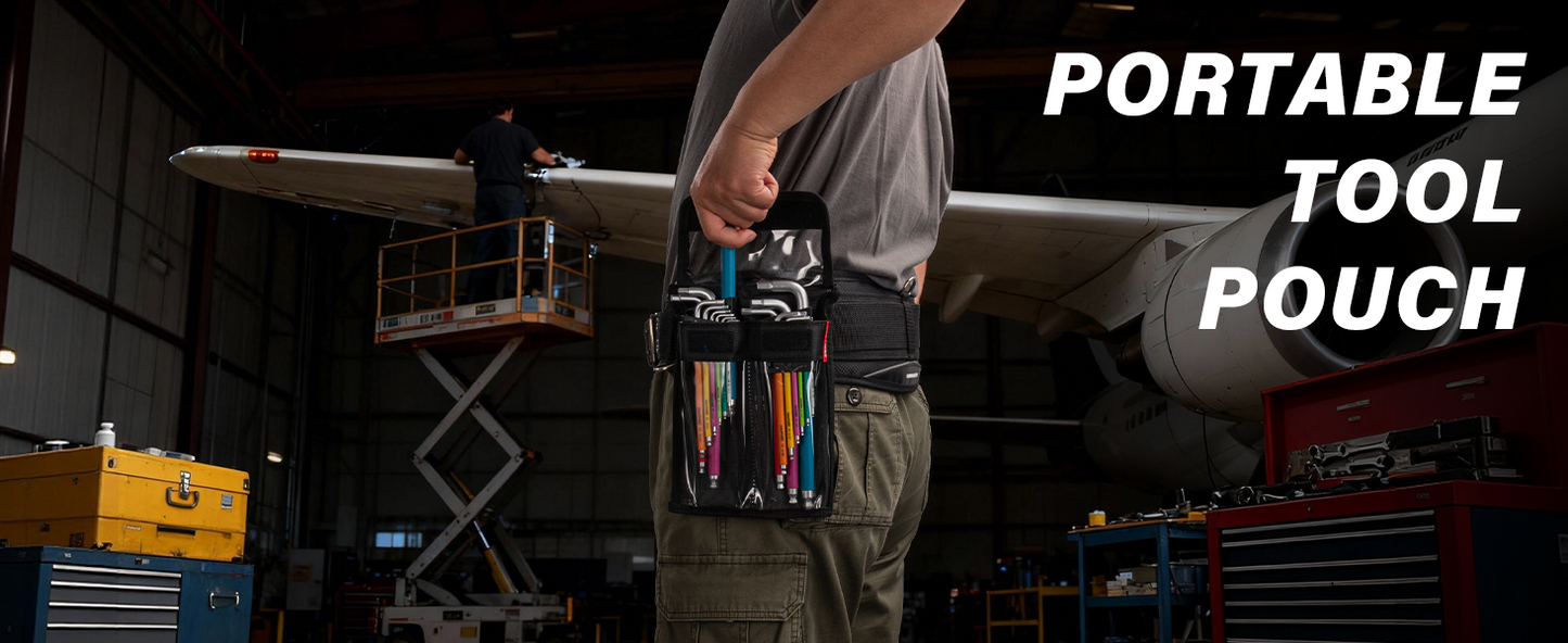 HAUTMEC Allen Wrenches Sets with Ball End(SAE & Metric), 18PCS Extra Long Arm Hex Key Set,  Heavy-Duty S2 Steel Pro Allen Key Set, 1/16" to 3/8" and 1.5-10mm, Color Coded Sleeve with Belt Loop Pouch HTHKP25053