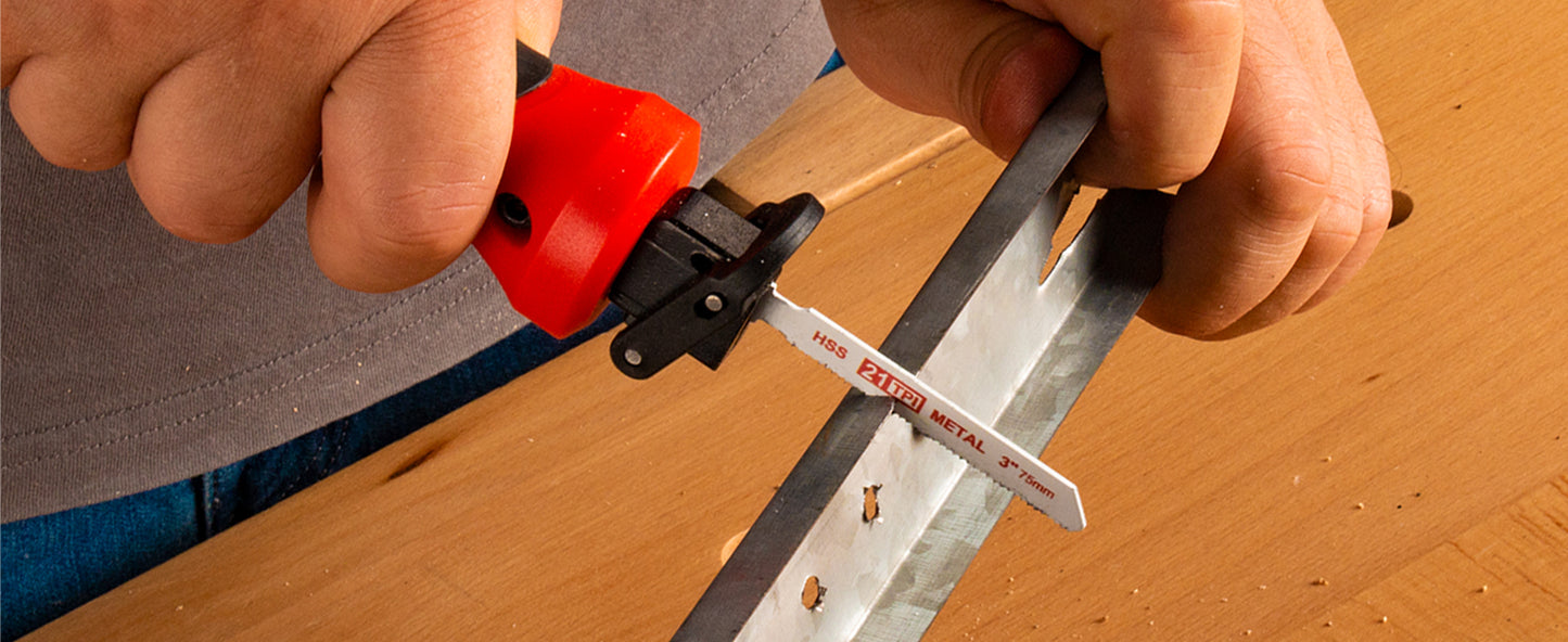 HAUTMEC 10-In-1 Multi Blades Hand Saw with Quick-Release Change Mechanism and Pro HSS/Cr-V/Bi-Metal Blades, Compact Hacksaw, Jab Saw, Versatile Handsaw for Wood, Metal, Plastic, Drywall – HTHSH25032