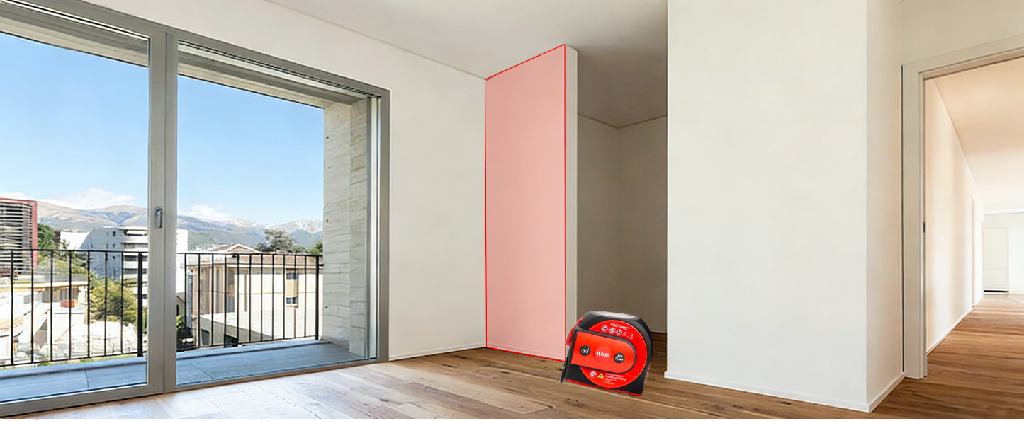 HAUTMEC 2 in 1 Digital Laser Tape Measure, 197ft/60m Digital Measuring Tape & 16ft/5m Auto Lock Tape Measure, Support to Pythagorean, Area, Volume Rechargeable, for Construction 25048