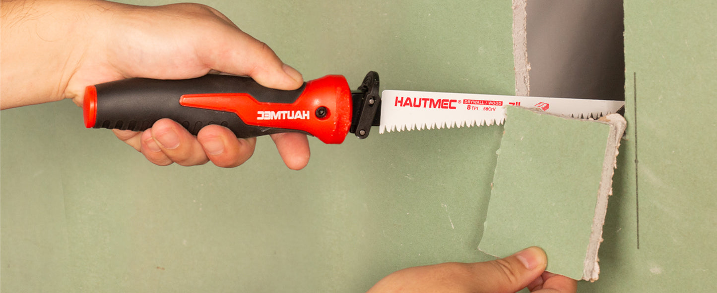HAUTMEC 10-In-1 Multi Blades Hand Saw with Quick-Release Change Mechanism and Pro HSS/Cr-V/Bi-Metal Blades, Compact Hacksaw, Jab Saw, Versatile Handsaw for Wood, Metal, Plastic, Drywall – HTHSH25032