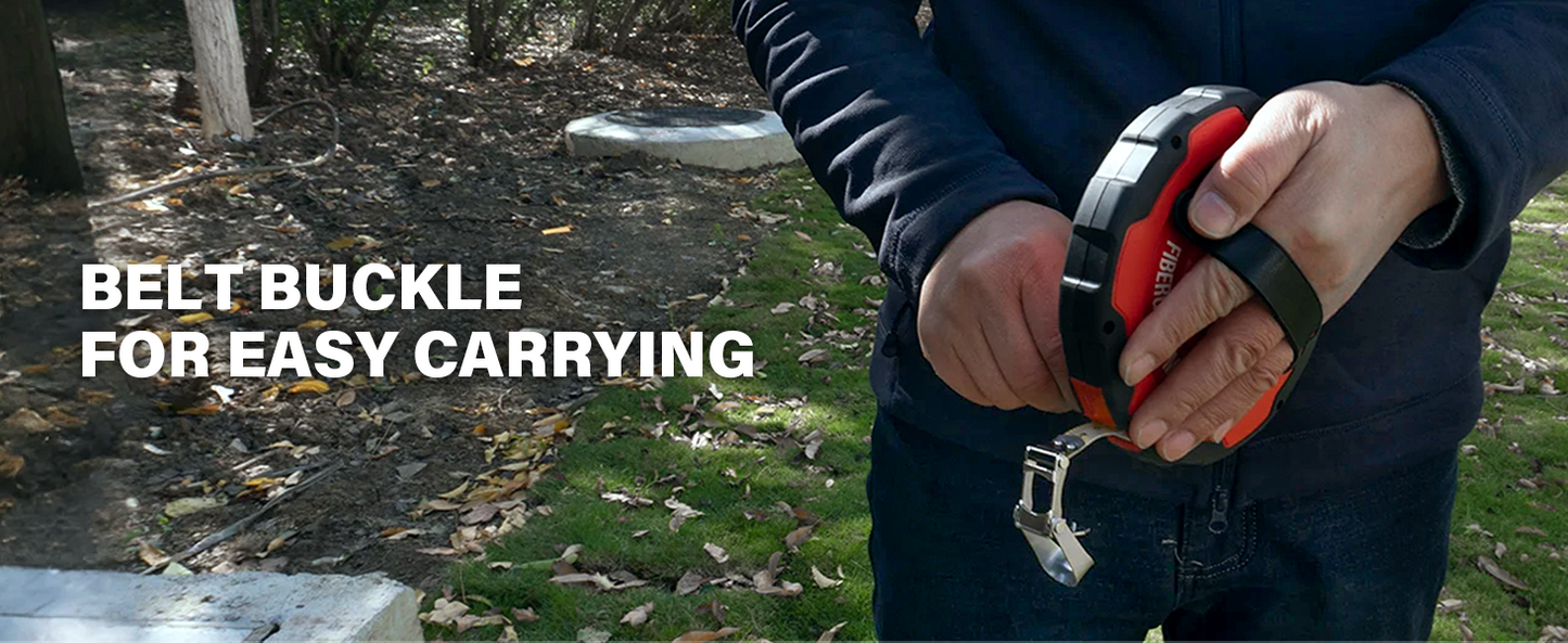 HAUTMEC Measuring Tape Long 100ft/30m Tape Measure Flexible Pvc Fiberglass Dual Inch/Metric, 3:1 Gear Ratio Speed Closed Reel Measure Tape,For Land Yard Distance Measurement, And Construction HTMEM25061