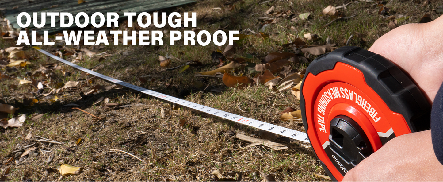 HAUTMEC Measuring Tape Long 100ft/30m Tape Measure Flexible Pvc Fiberglass Dual Inch/Metric, 3:1 Gear Ratio Speed Closed Reel Measure Tape,For Land Yard Distance Measurement, And Construction HTMEM25061