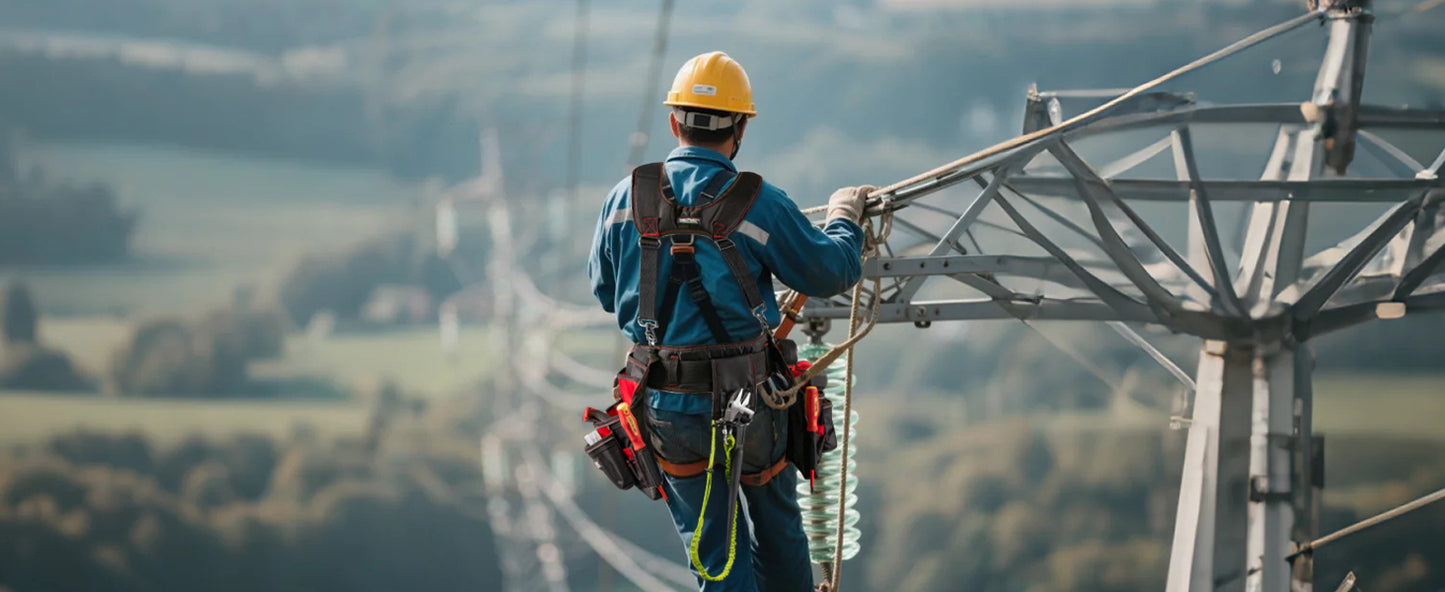 HAUTMEC Professional Tool Belt with Suspenders, 19 Pockets, Heavy-Duty 1680D Work Belt with Adjustable Padded Waist & Shoulder Support, Phone Pouch, Hammer & Tape Holder – HT0400