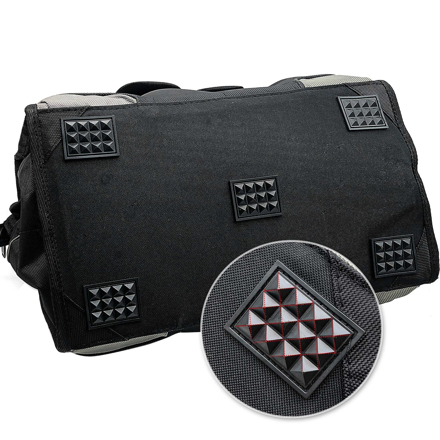 HAUTMEC Pro 16-inch Wide Mouth Tool Bag With 47 Pockets, Water-safe and Strengthened Base, Safety Reflective Straps for Tool Organization And Storage HT0183-TB