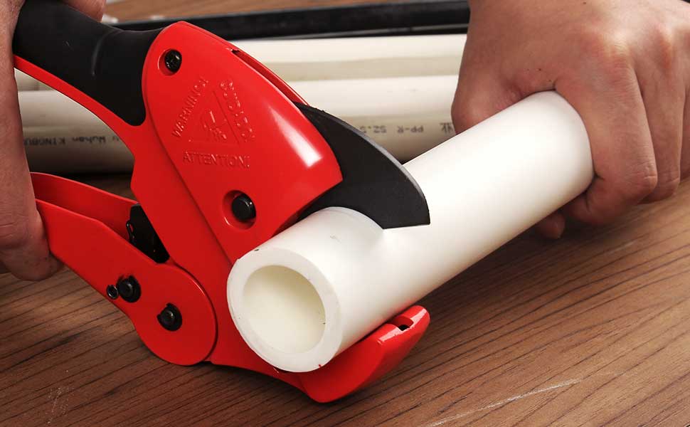 HAUTMEC Multifunction Ratchet-type Tube and Pipe Cutter, One-hand Fast Pipe Cutting Tool for Cutting Up to 1-5/8 inch, 3-in-1 Tubes, Wire and Trunking cutter HT0257-TC