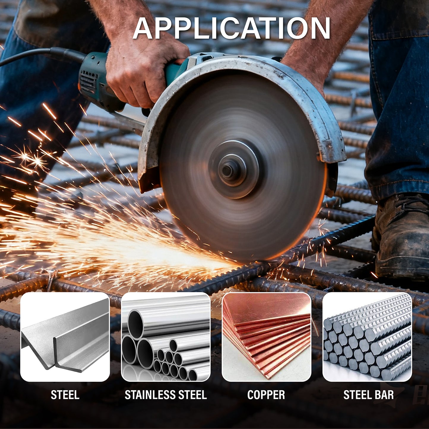 HAUTMEC Expert Grade Cut Off Wheels 9" x 5/64" x 7/8", 10 Pack Thin Grinding Disc for Cutting Metals/Iron Steel, General Purpose Cut Off Blade HTACH25044