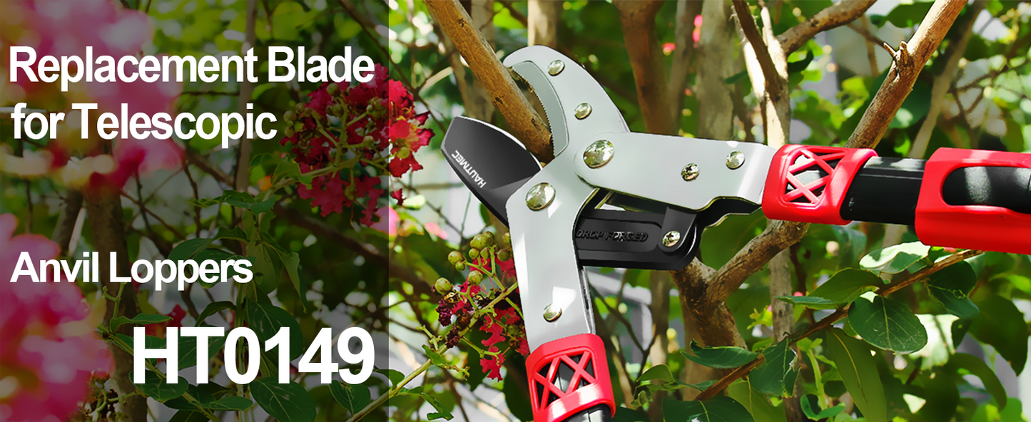 HAUTMEC Replacement Blade for Telescopic Anvil Loppers HT0149, High Carbon Steel, Low-Friction Teflon Coating, HT0460