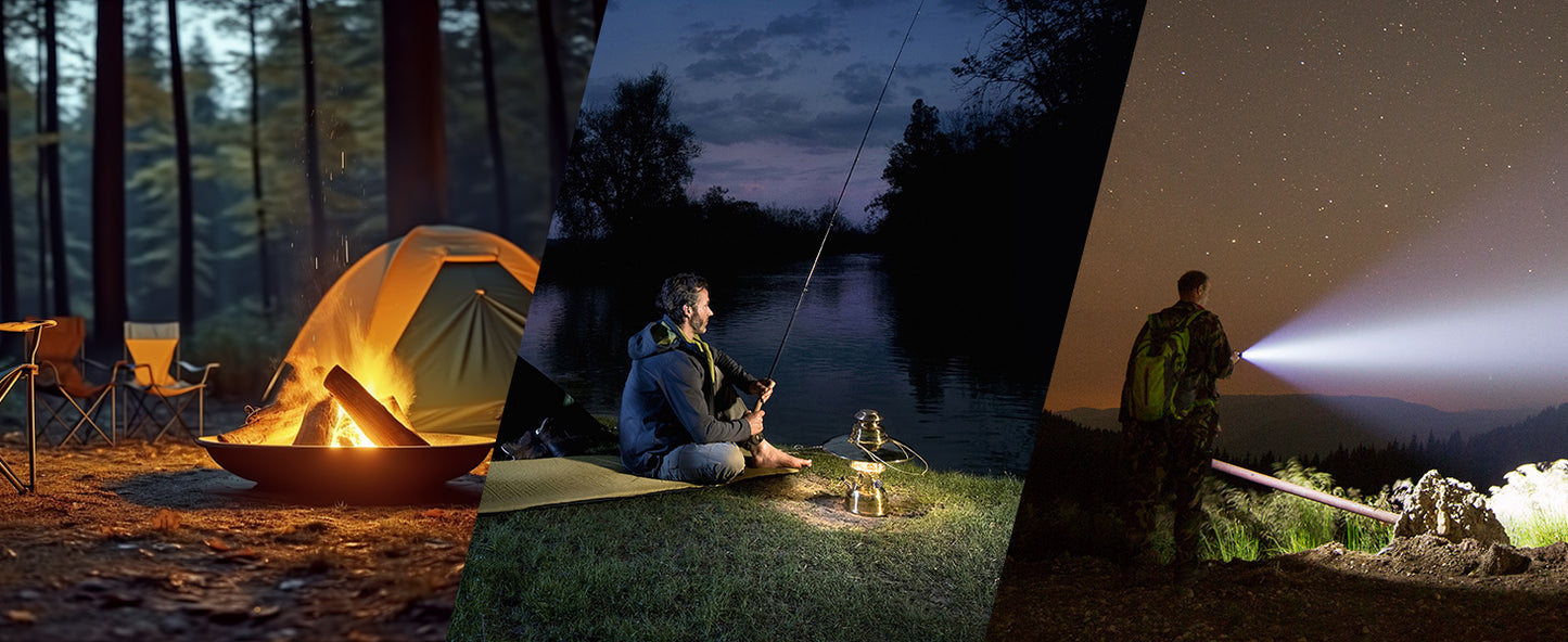 HAUTMEC Rechargeable Flashlights 12000 High Lumens Flashlight, 5 Light Modes Bright Flashlight, 2X Zoom, IP67 Waterproof & Impact-Resistant, and Power Bank, for Emergencies, Hunting, Camping, Hiking, HT0386