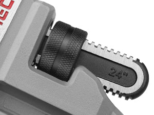 HAUTMEC 24 Inch Heavy Duty Aluminum Straight Pipe Wrench, Adjustable Plumbing Wrench, 3" Jaw Capacity, for Pipes, Tees, Ball Valves and Other Objects HT0187-PW