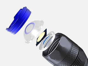 HAUTMEC Rechargeable Flashlights 12000 High Lumens Flashlight, 5 Light Modes Bright Flashlight, 2X Zoom, IP67 Waterproof & Impact-Resistant, and Power Bank, for Emergencies, Hunting, Camping, Hiking, HT0386