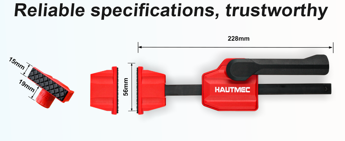 HAUTMEC Quick-Change Clamping Elements, Adjustable Desktop Bar Clamps, Bench Dog Clamps for Woodworking HT0276-CL