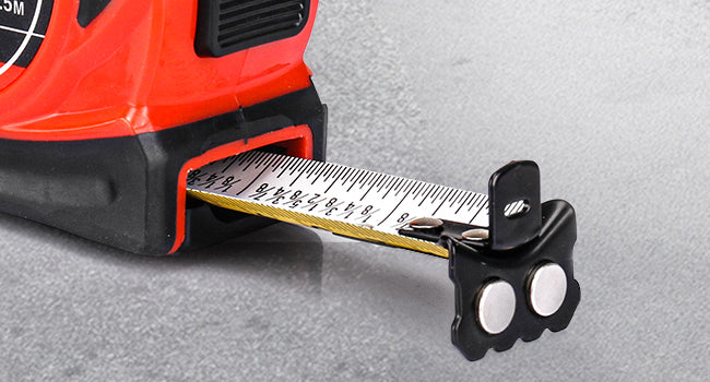 HAUTMEC Tape Measure 25Ft with Fraction 1/8,Double Side Metric and Inches Tape,Retractable Tape Measure,Magnetic Hook and Compact Case for Construction, Carpenter, Professionals HT0282-TM