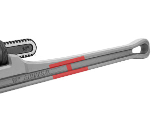 HAUTMEC 18 Inch Aluminum Straight Pipe Wrench,Heavy Duty Adjustable Plumbing Wrench, 2-1/2" Jaw Capacity,for Pipes, Tees, Ball Valves and Other Objects HT0186-PW