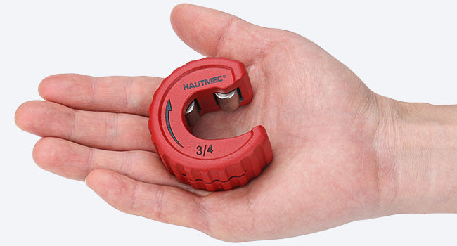 HAUTMEC Copper Tubing Cutter Set 3 PCS Copper Pipe Cutter Tool, In Portable Storage Case, Includes 1/2 in., 3/4 in., and 1 in. Cutters, Reaming Pen, 3 Spare Cutting Wheels, 1 Spare Deburring Blade,HT0354