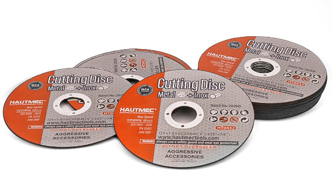HAUTMEC 5 Inch Cut Off Wheels 20 Pack, 5" x .04" x 7/8" Thin Metal Cutting Discs for Angle Grinder, Expert Grade Cutting Wheel for Steel, Stainless Steel & Metals – HT0432