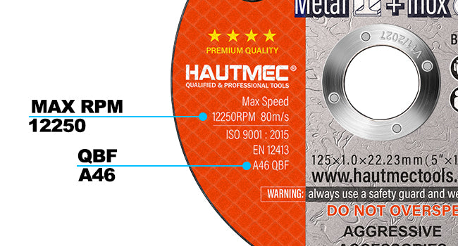 HAUTMEC Expert Grade Cut Off Wheels 125mm x 1.0mm x 22.23mm, Thin Grinding Disc for Cutting Metals, 10 Pack General Purpose Cut Off Blade for Most Angle Grinder - HT0431