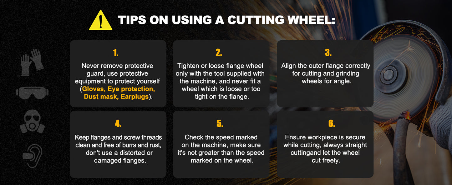 HAUTMEC Expert Grade Cut Off Wheels 125mm x 1.0mm x 22.23mm, Thin Grinding Disc for Cutting Metals, 10 Pack General Purpose Cut Off Blade for Most Angle Grinder - HT0431