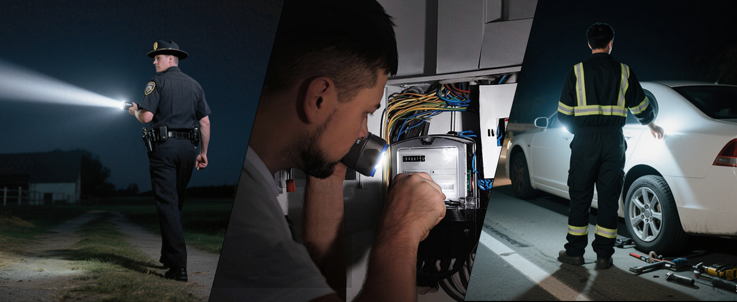 HAUTMEC Rechargeable Flashlights 12000 High Lumens Flashlight, 5 Light Modes Bright Flashlight, 2X Zoom, IP67 Waterproof & Impact-Resistant, and Power Bank, for Emergencies, Hunting, Camping, Hiking, HT0386