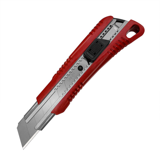 HAUTMEC 25mm Extra Heavy-Duty Utility Knife, Snap-off Retractable Box Cutter with 3pcs Sharp Blades, Auto-lock Mechanism, Sturdy Body HT0080-KN