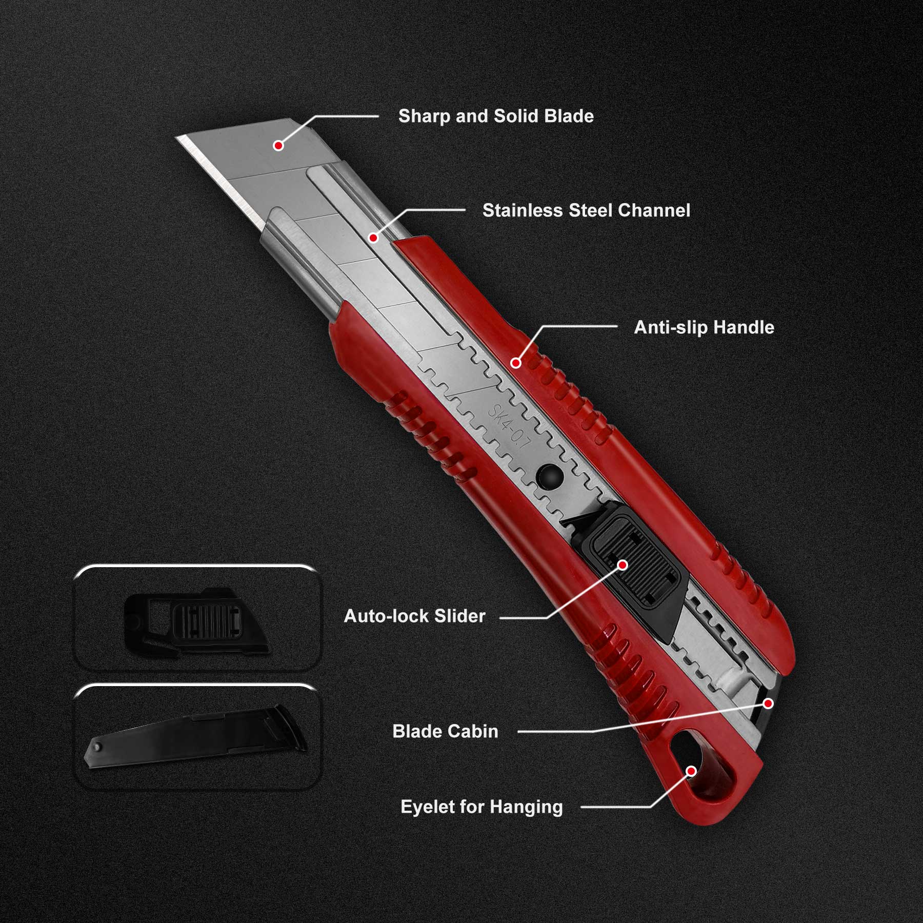 Utility Knives  Medium And Heavy Duty NT Cutters With ABS Handles.