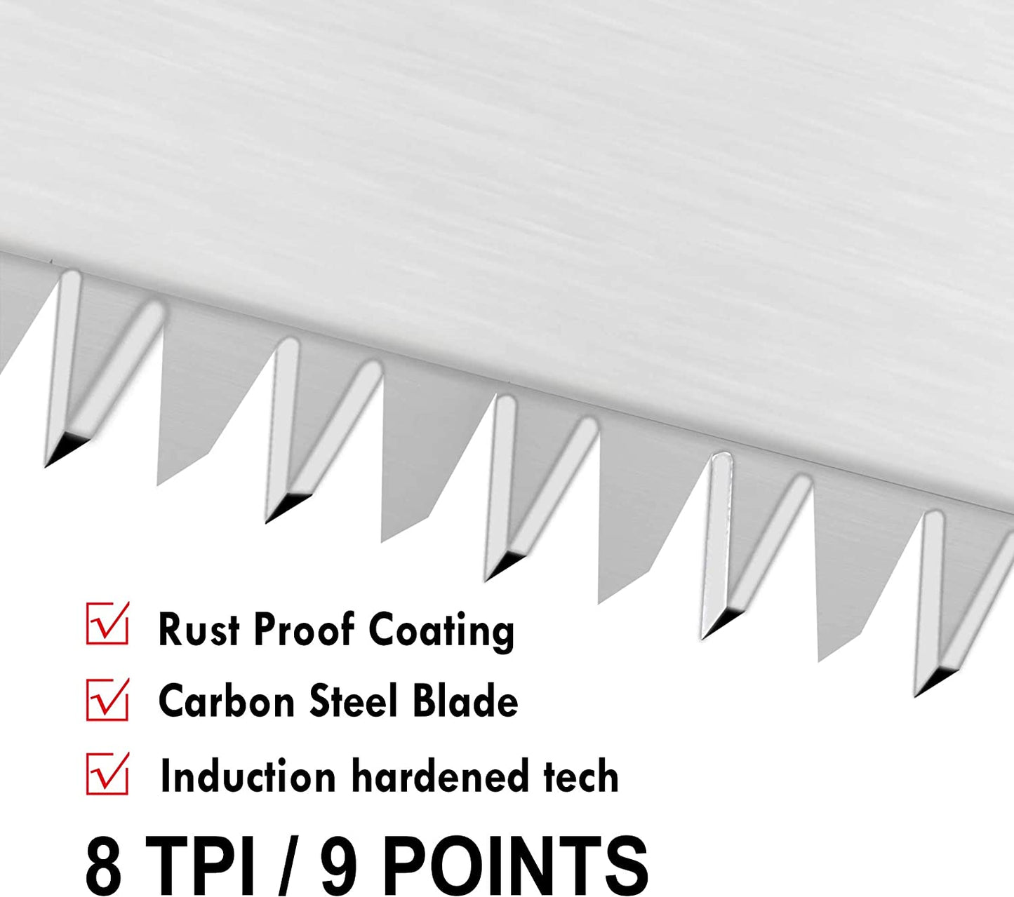 HAUTMEC 20 in. Pro Hand Saw, 8 TPI/9 PPI Universal-Cut Soft-Grip Hardpoint Handsaw HT0025-SA