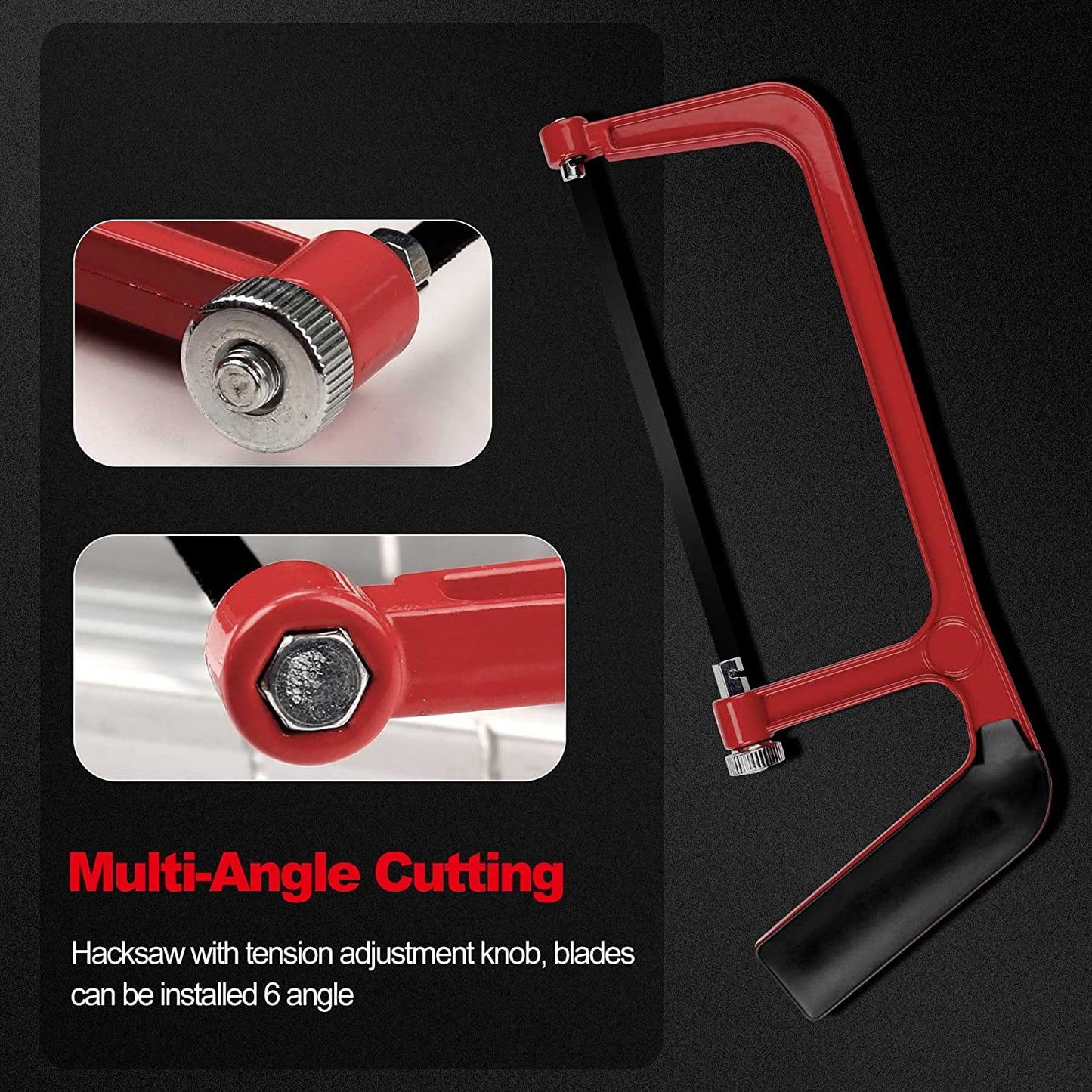 HAUTMEC 6inch Junior Hacksaw & Mitre Block Set Adjustable Angle Cutting Corner Saw with 5 Extra High-Carbon Steel Bi-Metal Blades HT0262-SA